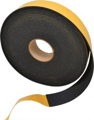 Made in USA - 5/32" Thick x 2" Wide x 50' Long Black Open Cell Natural Foam Rubber Roll - Stock Length, Adhesive Back, 24 to 30 Lb/Cu Ft Density, -20°F to 160°F - Eagle Tool & Supply