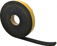 Made in USA - 25' x 1-1/2" x 5/16" Black Natural Foam Roll - Eagle Tool & Supply