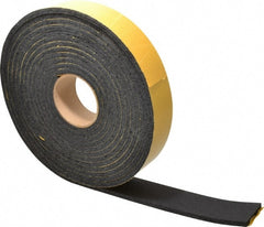 Made in USA - 25' x 2" x 5/16" Black Natural Foam Roll - Eagle Tool & Supply