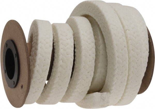 Made in USA - 1/2" x 6.9' Spool Length, PTFE/Synthetic Fiber Compression Packing - Eagle Tool & Supply