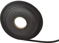 Made in USA - 1/8" Thick x 1/2" Wide x 50' Long Black Closed Cell Neoprene-Blend Spring Rubber Roll - Stock Length, Adhesive Back, 8 to 11 Lb/Cu Ft Density, -40°F to 158°F - Eagle Tool & Supply