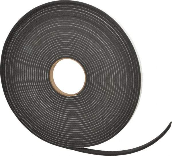 Made in USA - 3/16" Thick x 1/2" Wide x 50' Long Black Closed Cell Neoprene-Blend Spring Rubber Roll - Stock Length, Adhesive Back, 8 to 11 Lb/Cu Ft Density, -40°F to 158°F - Eagle Tool & Supply