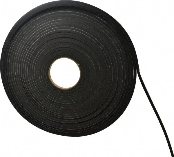 Made in USA - 50' x 1/2" x 1/4" Black Neoprene-Blend Spring Roll - Eagle Tool & Supply
