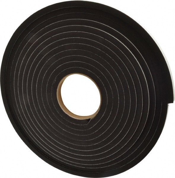 Made in USA - 25' x 1/2" x 3/8" Black Neoprene-Blend Spring Roll - Eagle Tool & Supply
