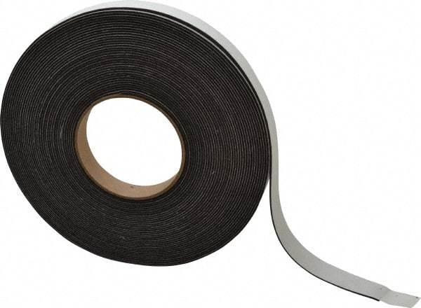 Made in USA - 1/16" Thick x 3/4" Wide x 50' Long Black Closed Cell Neoprene-Blend Spring Rubber Roll - Stock Length, Adhesive Back, 8 to 11 Lb/Cu Ft Density, -40°F to 158°F - Eagle Tool & Supply