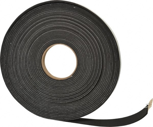 Made in USA - 50' x 3/4" x 1/8" Black Neoprene-Blend Spring Roll - Eagle Tool & Supply