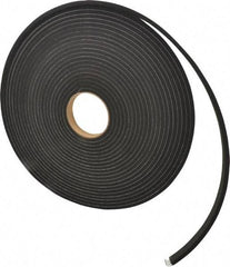 Made in USA - 1/4" Thick x 3/4" Wide x 50' Long Black Closed Cell Neoprene-Blend Spring Rubber Roll - Stock Length, Adhesive Back, 8 to 11 Lb/Cu Ft Density, -40°F to 158°F - Eagle Tool & Supply