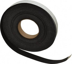 Made in USA - 1/16" Thick x 1" Wide x 50' Long Black Closed Cell Neoprene-Blend Spring Rubber Roll - Stock Length, Adhesive Back, 8 to 11 Lb/Cu Ft Density, -40°F to 158°F - Eagle Tool & Supply