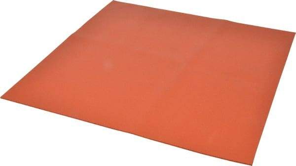 Made in USA - 12" Long, 12" Wide, Silicone Foam Rubber Foam Sheet - Orange-Red, -103 to 450°F, Plain Backing, Stock Length - Eagle Tool & Supply