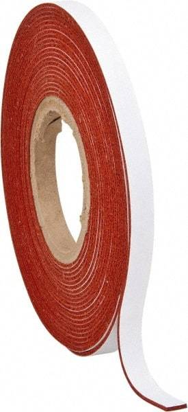 Made in USA - 1/16" Thick x 1/2" Wide x 30' Long Tan-Orange Closed Cell Silicone Foam Rubber Roll - Stock Length, Adhesive Back, 33 Lb/Cu Ft Density, -100°F to 500°F - Eagle Tool & Supply
