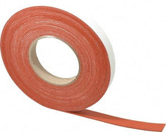 Made in USA - 1/16" Thick x 3/4" Wide x 30' Long Tan-Orange Closed Cell Silicone Foam Rubber Roll - Stock Length, Adhesive Back, 33 Lb/Cu Ft Density, -100°F to 500°F - Eagle Tool & Supply