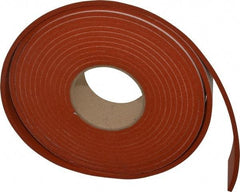 Made in USA - 3/16" Thick x 2" Wide x 20' Long Tan-Orange Closed Cell Silicone Foam Rubber Roll - Stock Length, Adhesive Back, 33 Lb/Cu Ft Density, -100°F to 500°F - Eagle Tool & Supply