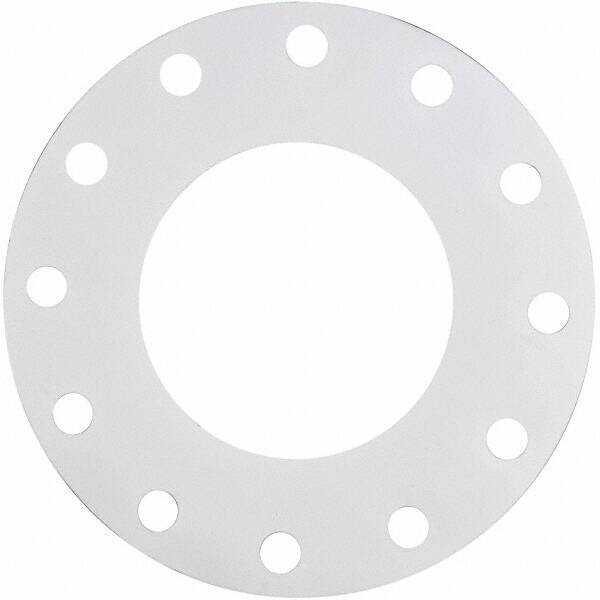 Made in USA - 6" Pipe, Flange Gasket - Gore-Tex GR, White, 1/16" Thick - Eagle Tool & Supply
