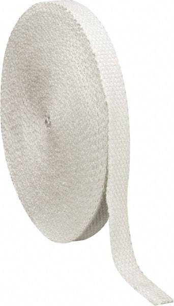 Made in USA - 1/8" Thick x 1" Wide, Fiberglass Gasket Tape - 100' Long, White - Eagle Tool & Supply