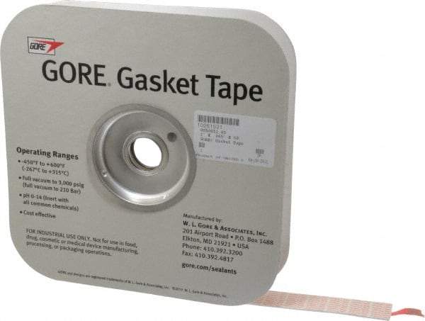 Made in USA - 0.065" Thick x 1" Wide, Gore-Tex Gasket Tape - 50' Long, White - Eagle Tool & Supply