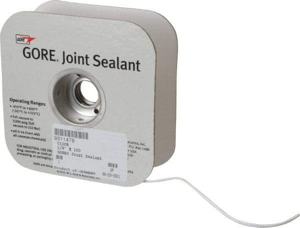 Value Collection - 100' Long x 1/8" Wide Gore Tex Joint Sealant - White, 1/8 to 1/4" Approximate Flange Form Width - Eagle Tool & Supply