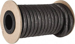 Made in USA - 1/4" x 19' Spool Length, Graphite Yarn Compression Packing - 3,500 Max psi, -450 to 6000° F, Dark Gray - Eagle Tool & Supply