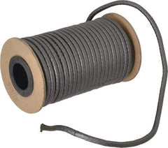 Made in USA - 3/16" x 33' Spool Length, 100% GFO Fiber Compression Packing - 1,900 Max psi, -400 to 550° F, Dark Gray - Eagle Tool & Supply