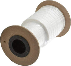 Made in USA - 1/4" x 10' Spool Length, PTFE/Soft Filament Compression Packing - 1,000 Max psi, -450 to 500° F, White - Eagle Tool & Supply