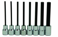 7 Piece - 4; 5; 6; 7; 8; 9; 10mm - 3/8" Drive - Hex Long Bit Metric Socket Set - Eagle Tool & Supply