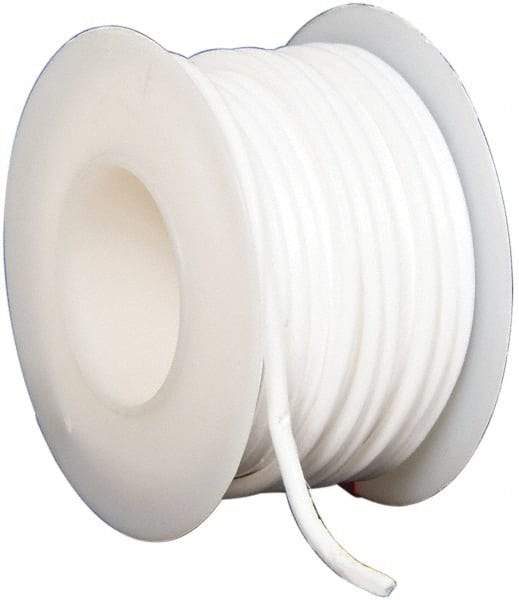 Made in USA - 3/32" x 20' Spool Length, PTFE Compression Packing - -450 to 550° F, White - Eagle Tool & Supply