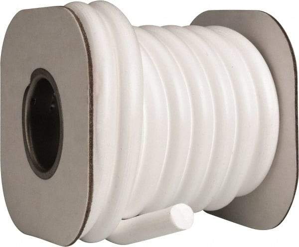 Made in USA - 1/2" x 12' Spool Length, PTFE Compression Packing - -450 to 550° F, White - Eagle Tool & Supply