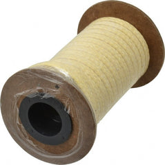 Made in USA - 1/4" x 19' Spool Length, PTFE/Aramid Composite Compression Packing - Eagle Tool & Supply
