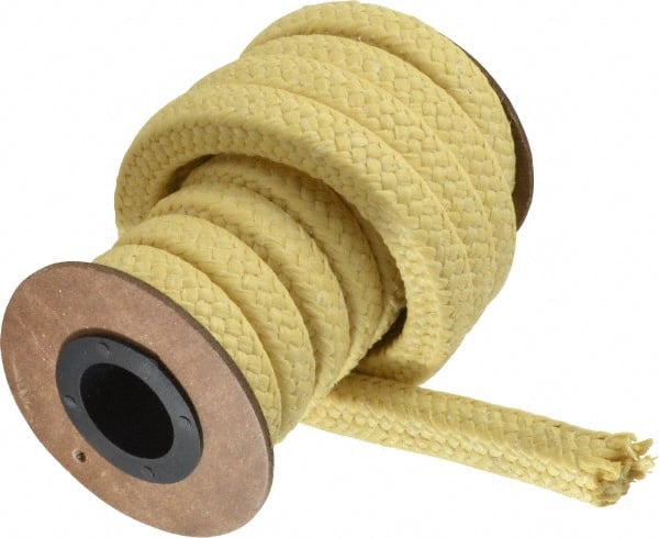 Made in USA - 1/2" x 8' Spool Length, PTFE/Aramid Composite Compression Packing - Eagle Tool & Supply