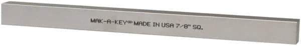 Made in USA - 12" Long x 7/8" High x 7/8" Wide, Zinc-Plated Oversized Key Stock - C1018 Steel - Eagle Tool & Supply