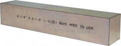 Made in USA - 12" Long x 2-1/4" High x 2-1/4" Wide, Zinc-Plated Oversized Key Stock - C1018 Steel - Eagle Tool & Supply