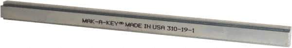 Made in USA - 12" Long, Zinc-Plated Step Key Stock for Shafts - C1018 Steel - Eagle Tool & Supply