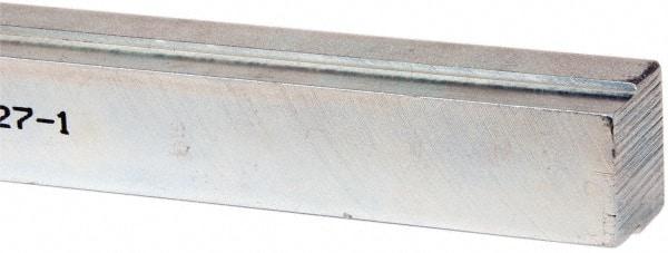 Made in USA - 12" Long, Zinc-Plated Step Key Stock for Shafts - C1018 Steel - Eagle Tool & Supply