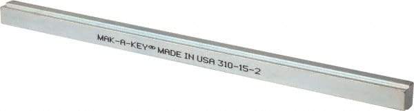 Made in USA - 12" Long, Zinc-Plated Step Key Stock for Gears - C1018 Steel - Eagle Tool & Supply