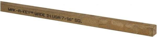 Made in USA - 12" Long x 7/16" High x 7/16" Wide, Over/Undersized Key Stock - Alloy 360 Brass - Eagle Tool & Supply