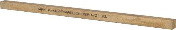 Made in USA - 12" Long x 1/2" High x 1/2" Wide, Over/Undersized Key Stock - Alloy 360 Brass - Eagle Tool & Supply