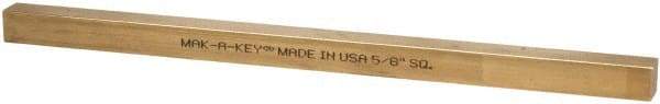 Made in USA - 12" Long x 5/8" High x 5/8" Wide, Over/Undersized Key Stock - Alloy 360 Brass - Eagle Tool & Supply