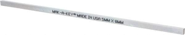 Made in USA - 12" Long, Zinc-Plated Oversized Key Stock - C1045 Steel - Eagle Tool & Supply