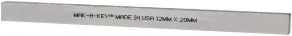 Made in USA - 12" Long, Zinc-Plated Oversized Key Stock - C1045 Steel - Eagle Tool & Supply