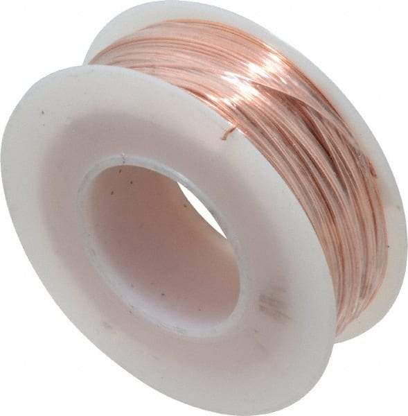 Made in USA - 24 Gage, 0.0201" Diameter x 198' Long, Bare, Copper Bus Bar Wire - Pure Copper (ASTM B3) - Eagle Tool & Supply