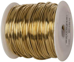 Made in USA - 12 Gage, 0.0808 Inch Diameter x 260 Ft. Long, Soft Brass Wire - 5 Lb. Shipping Weight - Eagle Tool & Supply