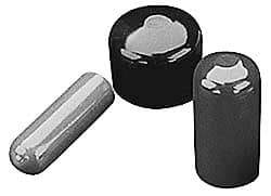 Caplugs - 1-11/16" ID, Stretchable Cap - 1-1/2" Long, Vinyl, Black - Eagle Tool & Supply