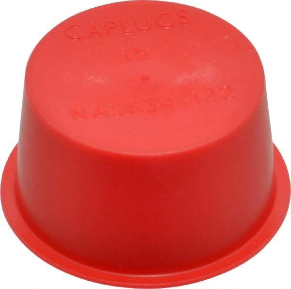 Caplugs - 1 NPT ID, Press Fit Cap - Polyethylene, Red - Eagle Tool & Supply