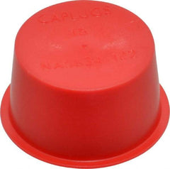 Caplugs - 1 NPT ID, Press Fit Cap - Polyethylene, Red - Eagle Tool & Supply