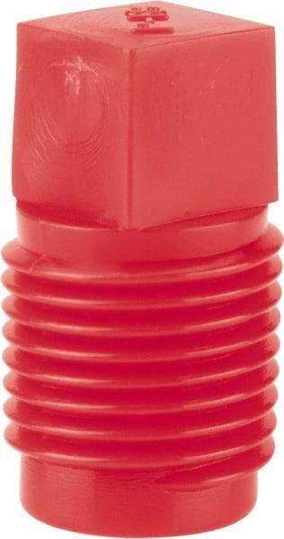 Caplugs - Square Head Plug - 1/8" OD, Polyethylene, Red - Eagle Tool & Supply