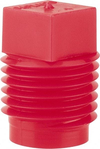 Caplugs - Square Head Plug - 1/4" OD, Polyethylene, Red - Eagle Tool & Supply