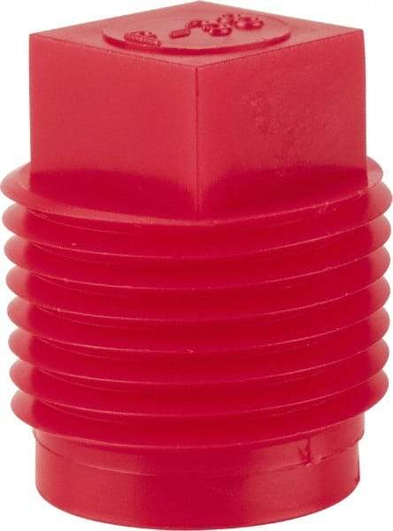 Caplugs - Square Head Plug - 3/8" OD, Polyethylene, Red - Eagle Tool & Supply