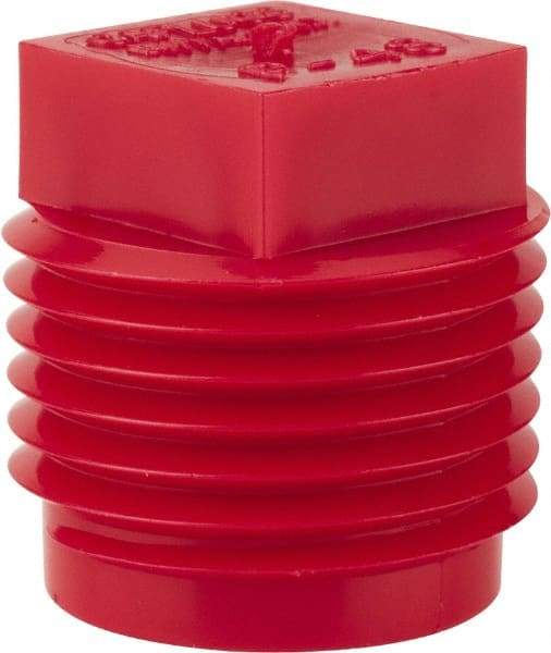 Caplugs - Square Head Plug - 1/2" OD, Polyethylene, Red - Eagle Tool & Supply