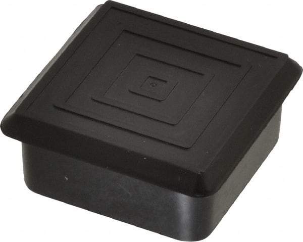 Caplugs - Square Head Plug - 1-1/2" OD, 1/2" Long, Polyethylene, Black - Eagle Tool & Supply