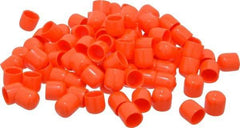 Caplugs - 1/2" ID, Stretchable Cap - 1/2" Long, Vinyl, Orange - Eagle Tool & Supply