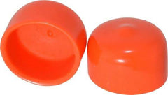 Caplugs - 7/8" ID, Stretchable Cap - 1/2" Long, Vinyl, Orange - Eagle Tool & Supply